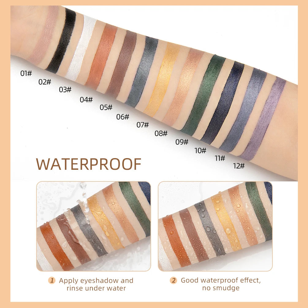 Pearlescent Silkworm Pen Waterproof Pencil Glitter Matte Nude Gold Eye Shadow Pen Pigment Cosmetics