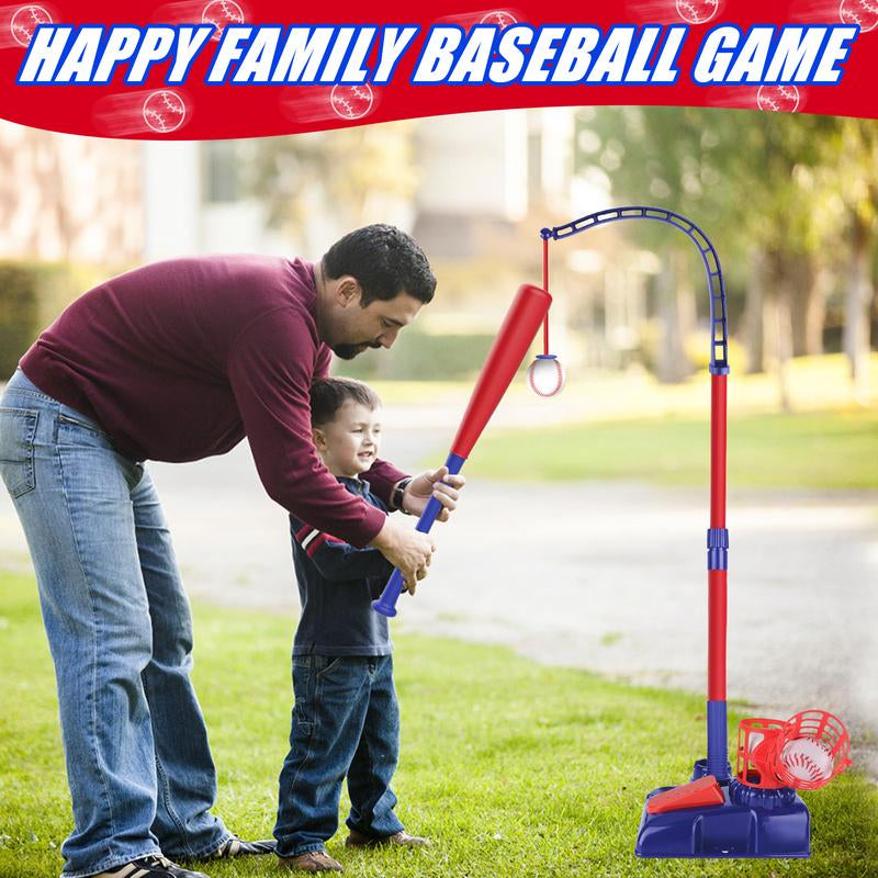 Deao 3-In-1 T Ball Sets, Baseball Training Equipment with Tee Ball Stand, Hanging Tee, Ball Launcher,6Pcs Baseballs, Adjustable Height Baseball Toys