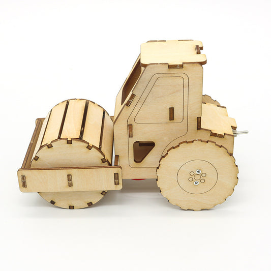🛠️ DIY Wooden Road Roller Kit 🚜 – STEM Construction Toy for Kids