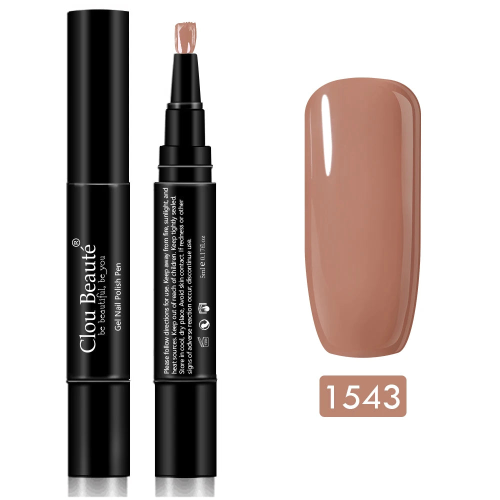 Gel Nail Polish Pen Pure Color Base Top Need UV Nail Manicure Varnish Hybrid Soak off Gel Lacquer Lucky Nail Paint