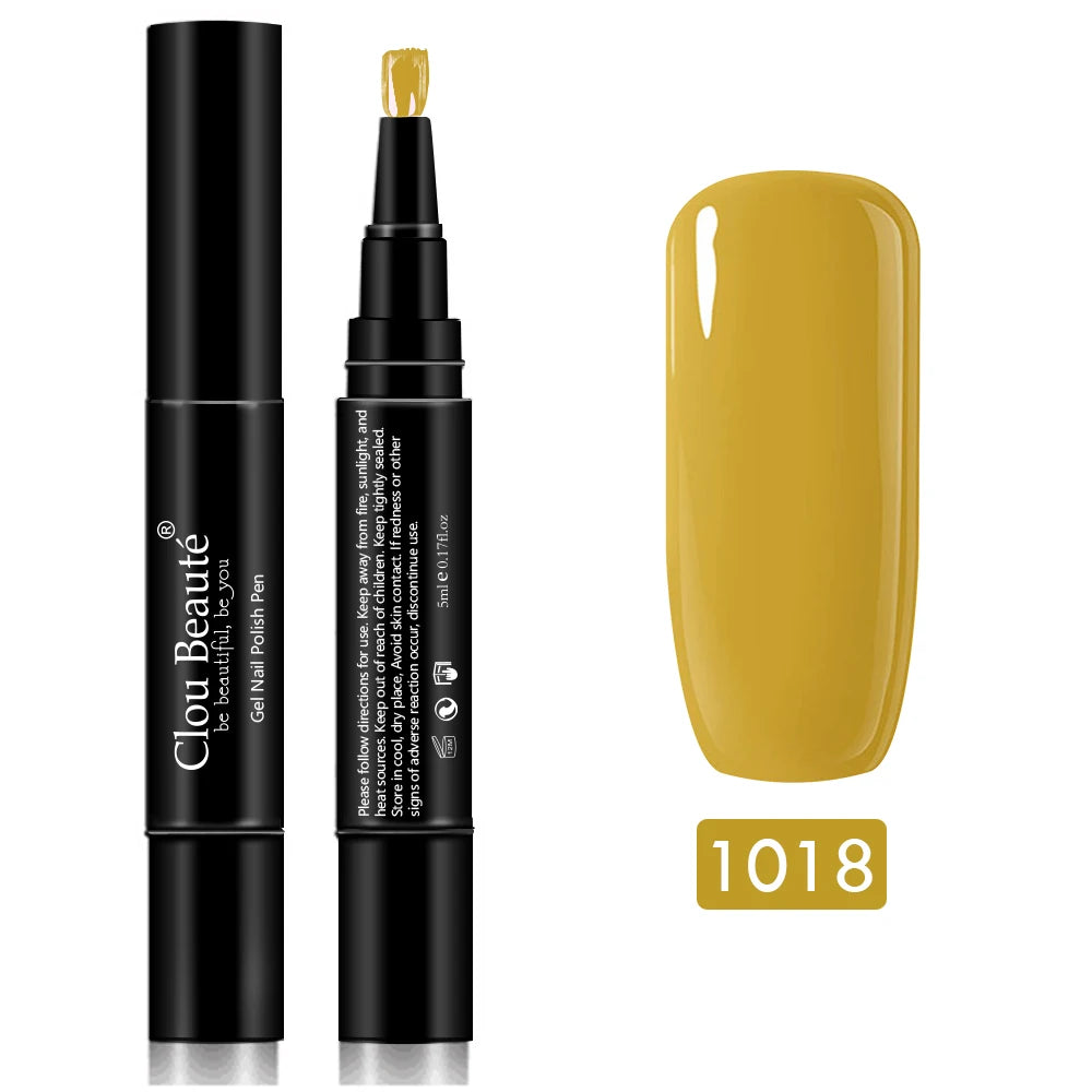 Gel Nail Polish Pen Pure Color Base Top Need UV Nail Manicure Varnish Hybrid Soak off Gel Lacquer Lucky Nail Paint