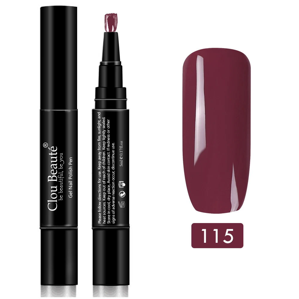 Gel Nail Polish Pen Pure Color Base Top Need UV Nail Manicure Varnish Hybrid Soak off Gel Lacquer Lucky Nail Paint
