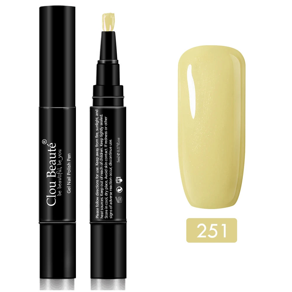 Gel Nail Polish Pen Pure Color Base Top Need UV Nail Manicure Varnish Hybrid Soak off Gel Lacquer Lucky Nail Paint