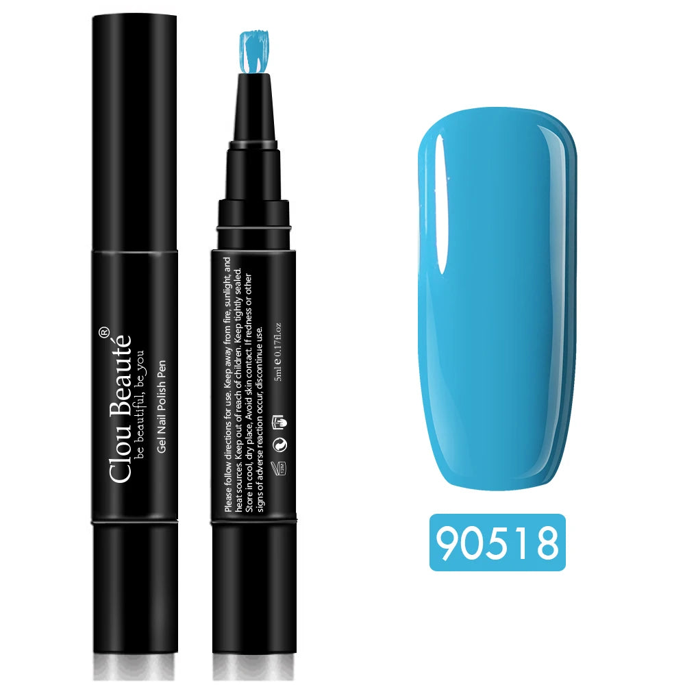 Gel Nail Polish Pen Pure Color Base Top Need UV Nail Manicure Varnish Hybrid Soak off Gel Lacquer Lucky Nail Paint