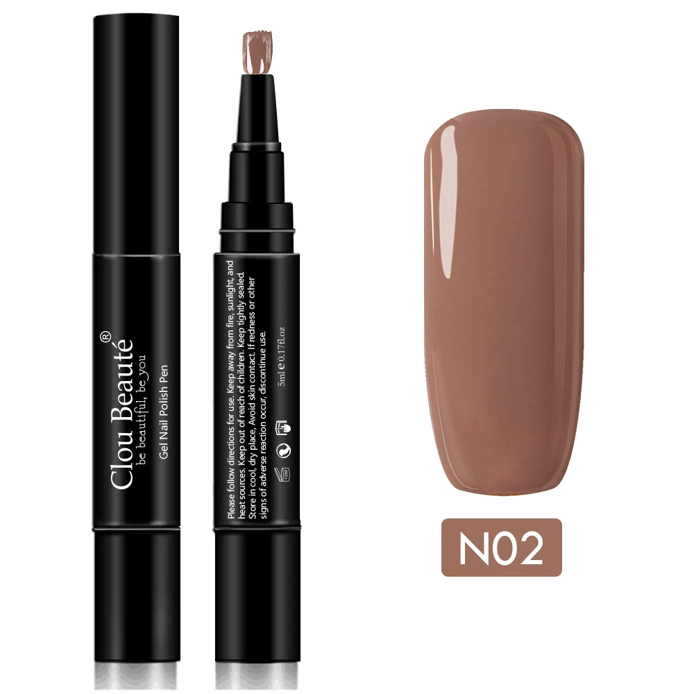 Gel Nail Polish Pen Pure Color Base Top Need UV Nail Manicure Varnish Hybrid Soak off Gel Lacquer Lucky Nail Paint