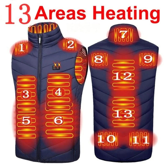 13 Area Usb Heated Vest For Man Women Heated Jacket Men Heating Vest Tactical Heated Down Jacket Heated Bodywarmer Heater Veste