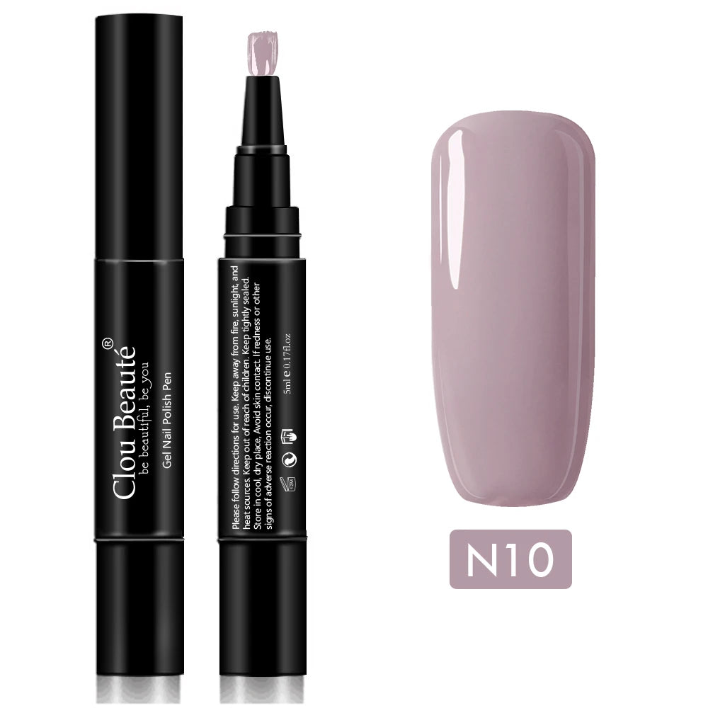 Gel Nail Polish Pen Pure Color Base Top Need UV Nail Manicure Varnish Hybrid Soak off Gel Lacquer Lucky Nail Paint