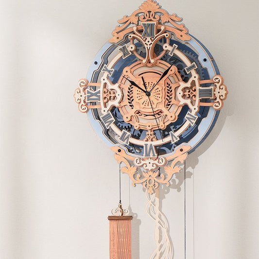 🧩 DIY 3D Wooden Wall Clock Puzzle – Creative Hand-Assembled Kit