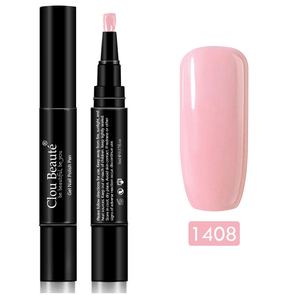 Gel Nail Polish Pen Pure Color Base Top Need UV Nail Manicure Varnish Hybrid Soak off Gel Lacquer Lucky Nail Paint