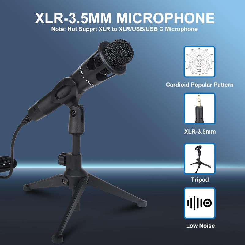 Hosabely Sound Mixer, Live Sound Card with Volume Fader, Voice Changer, Sound Effects, LED Lights, for Karaoke, Streaming, Recording, Gaming Audio Interface Mini Microphone Household Items Phone Accessories Household Items Mini Microphone Smartphone