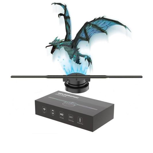 3D Hologram Projector, Holographic Advertising Show, Computer and Mobile Phone Control, LED Lights, Easy Wall Mount, Decorations for Holiday and Parties, Top Choice for Mother'S Day Gift