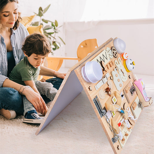 Montessori Busy Board – Double-Sided Educational Learning Toy for Toddlers