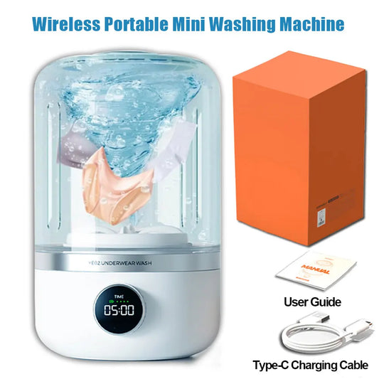 Portable Cordless Washing Machine,Usb Rechargeable, Mini Washer for /Underwear/Socks/Baby Clothes Home Travel Laundry Bucket